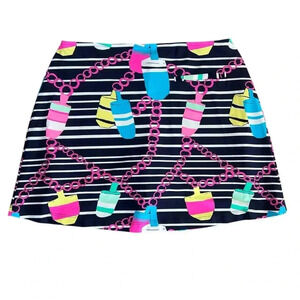 Britt Ryan Nautical Skort Blue Pink Print Pickleball, Golf Tennis Size Medium